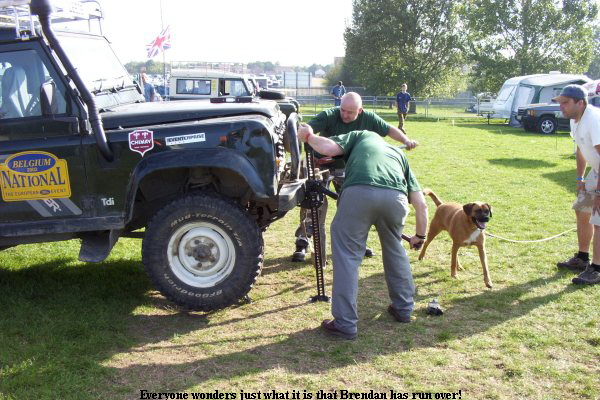 Everyone wonders just what it is that Brendan has run over!